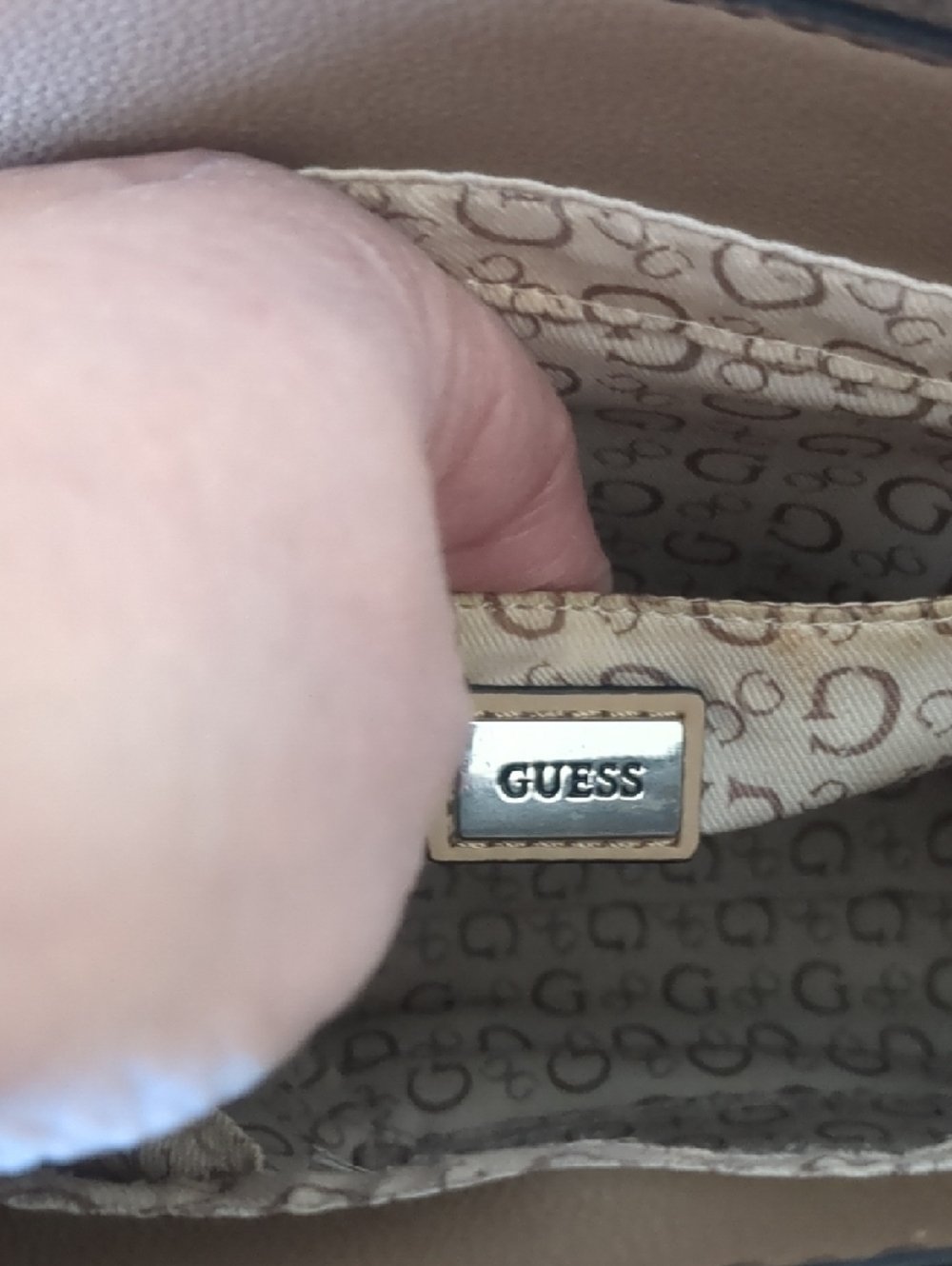 Guess Brown Leather-Look Crossbody Bag - Picture 11 of 12